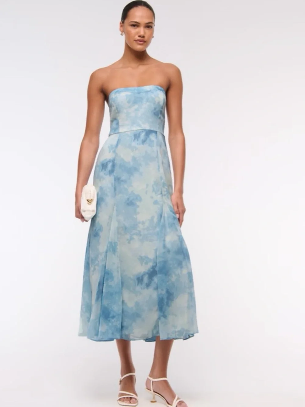 Abercrombie maxi dress Camille Strapless spaghetti straps wedding guest formal